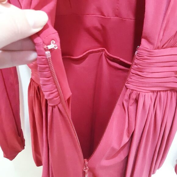 NWOT BCBGMaxAzria Raspberry Ruched Lark Dress - Picture 6 of 16